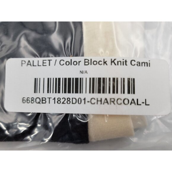 Bibi Pallet Color Block Knit Cami Top With Adjustable Straps Sleeveless Design L - Picture 5 of 5